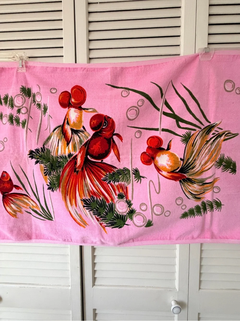 Pink Goldfish Kids Bath Towel - Vibrant Pink 100% Cotton